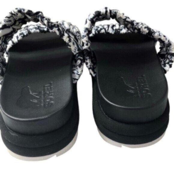 NEW Sorel Black & White Two Strap Slide Sandals  7 - Picture 4 of 8
